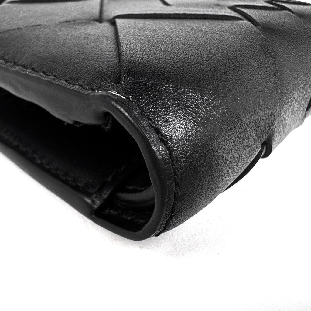 Bottega Veneta Intrecciato Bifold Wallet with Coin Purse Leather Black — view 3