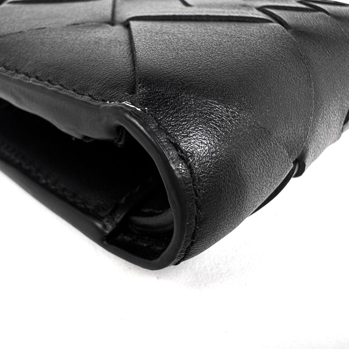 Bottega Veneta Intrecciato Bifold Wallet with Coin Purse Leather Black — view 3