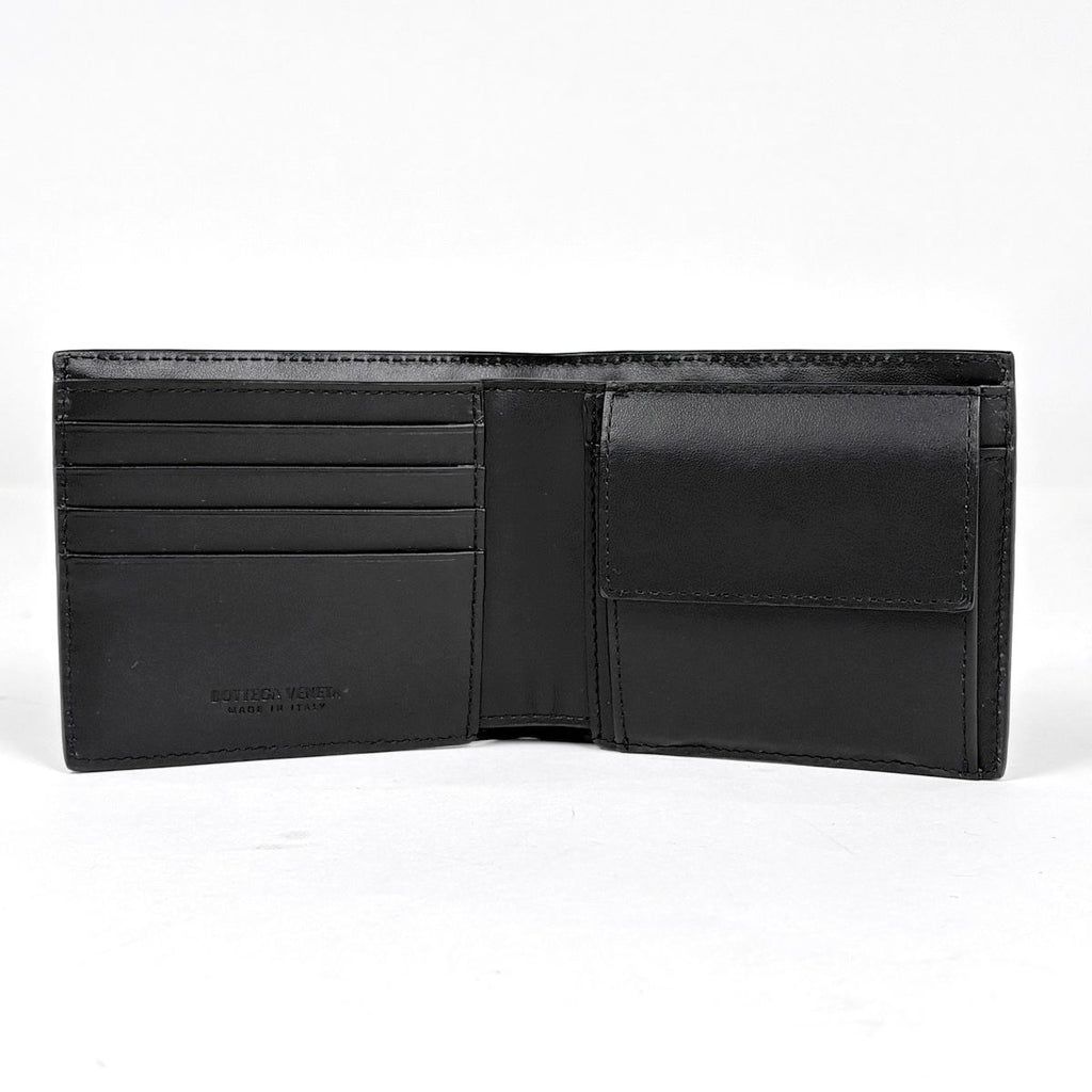 Bottega Veneta Intrecciato Bifold Wallet with Coin Purse Leather Black — view 7