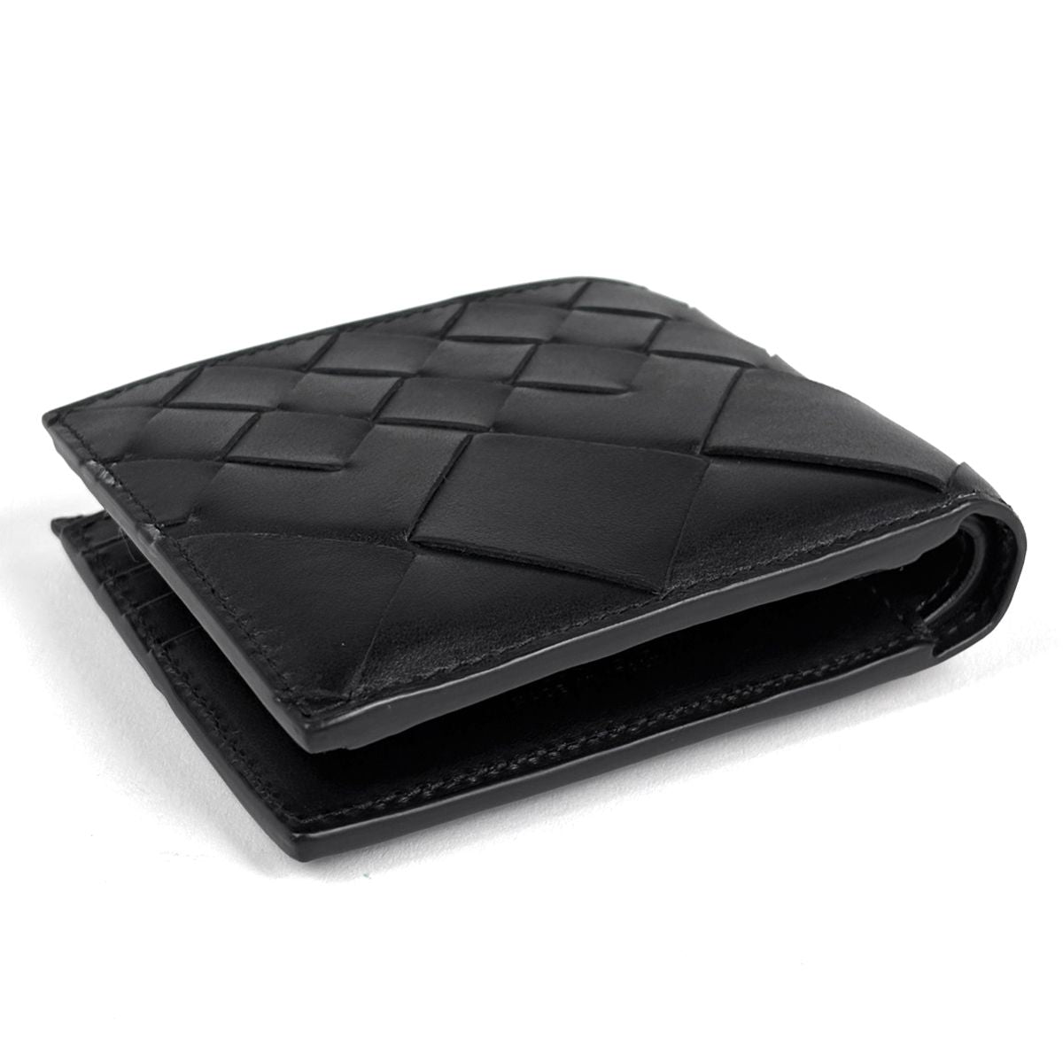 Bottega Veneta Intrecciato Bifold Wallet with Coin Purse Leather Black — view 2
