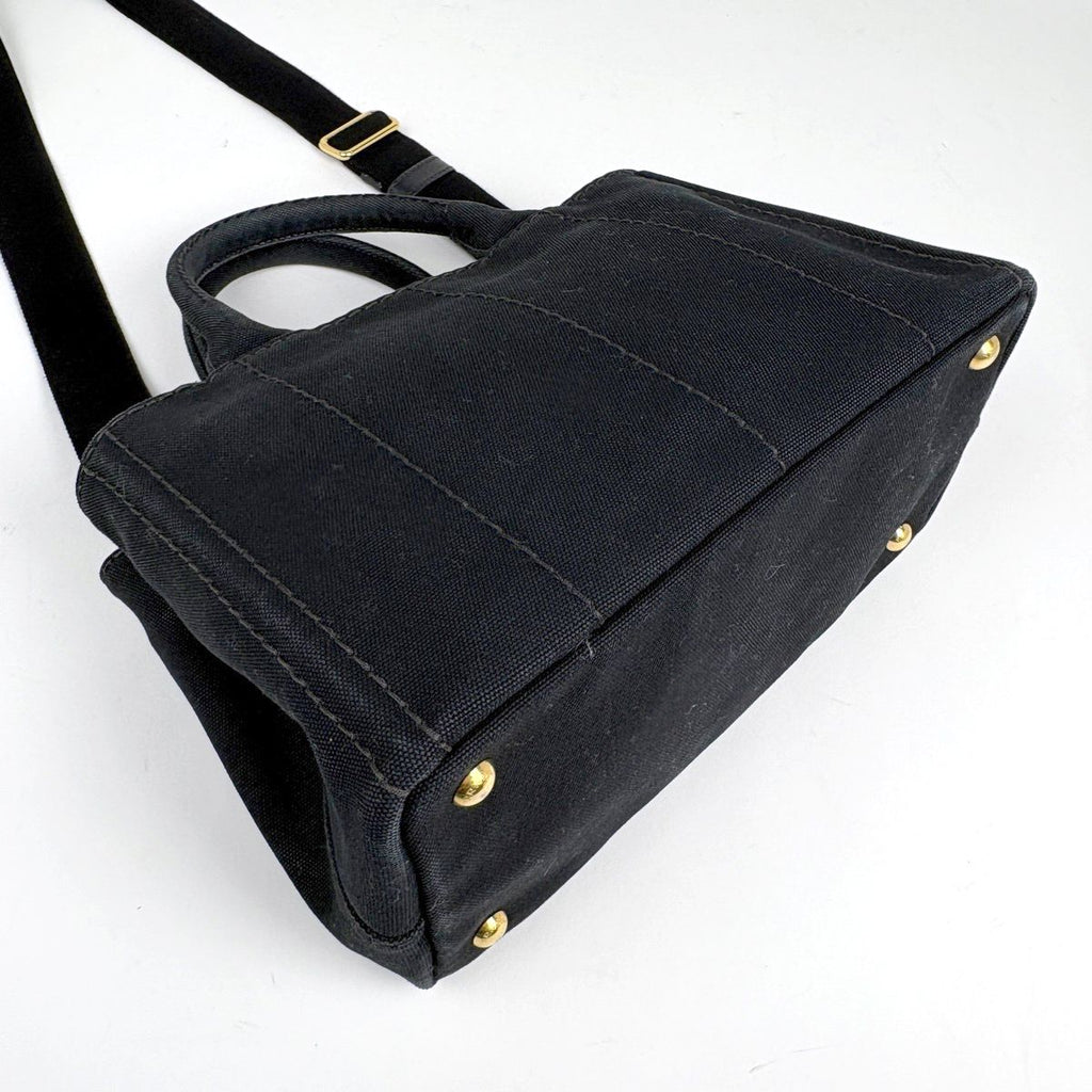 Prada Canapa Tote 2-Way Canvas Black — view 2