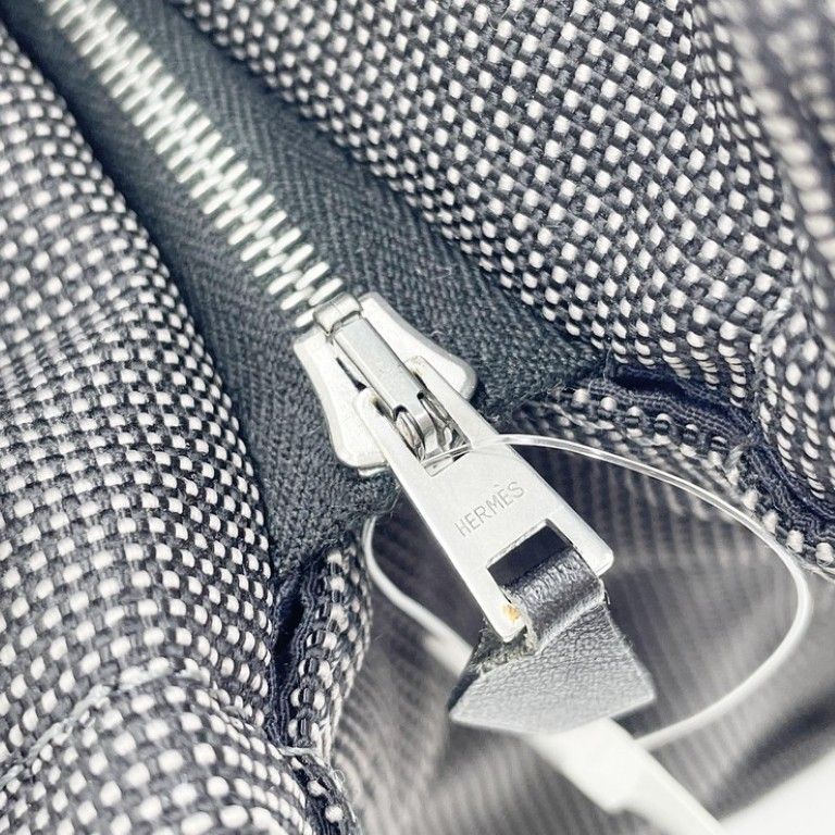 Hermes Second Her Line Gray Canvas Clutch — view 6