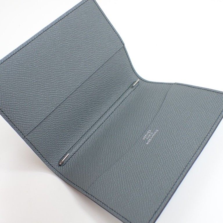Hermes Notebook Cover Agenda GM Navy Gray Epsom Bicolor — view 4