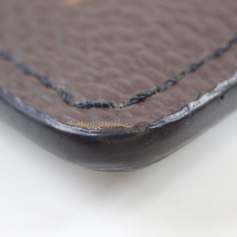 Louis Vuitton Card Case Neo Holder Brown Black Monogram Macassar — view 3