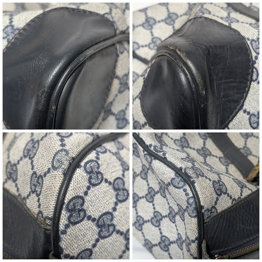 Gucci GG Supreme Leather Navy Mini Boston Bag Vintage — view 9