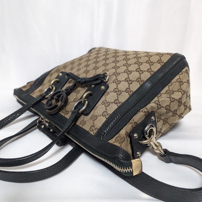 Gucci GG Canvas 2-Way Shoulder Bag with Charm — view 3