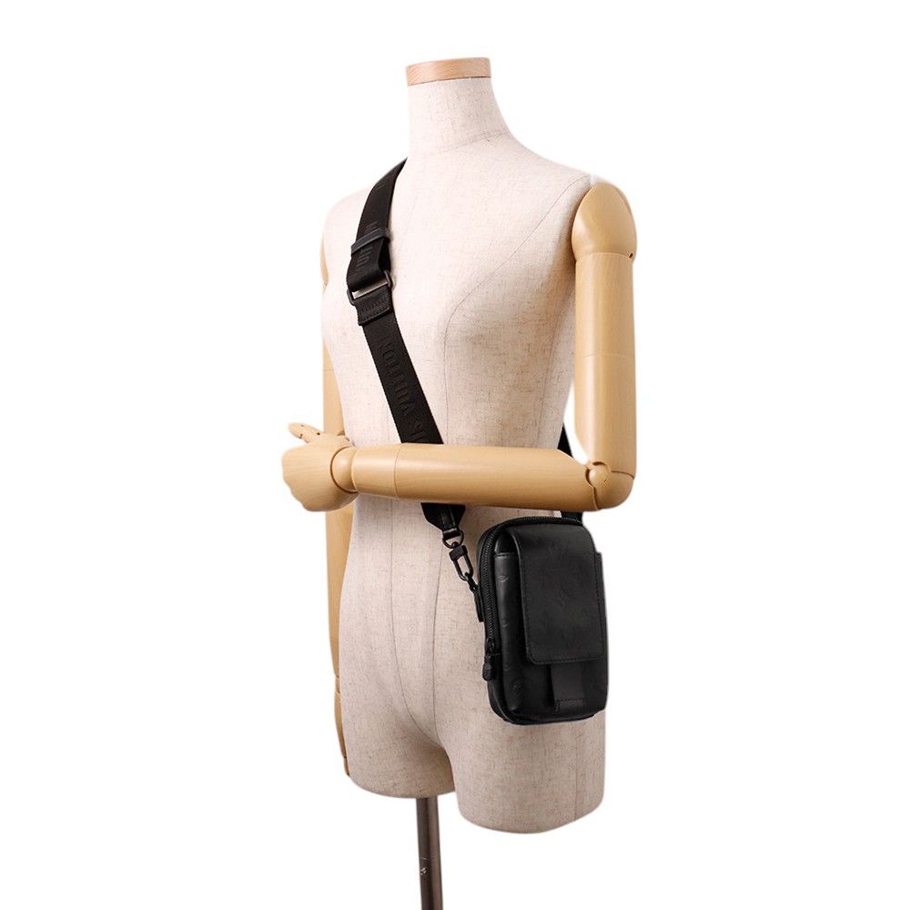 Louis Vuitton Shoulder Bag Monogram Shadow Double Phone Pouch Black — view 4