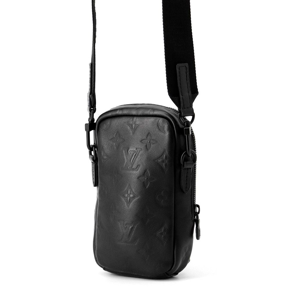 Louis Vuitton Shoulder Bag Monogram Shadow Double Phone Pouch Black — view 2