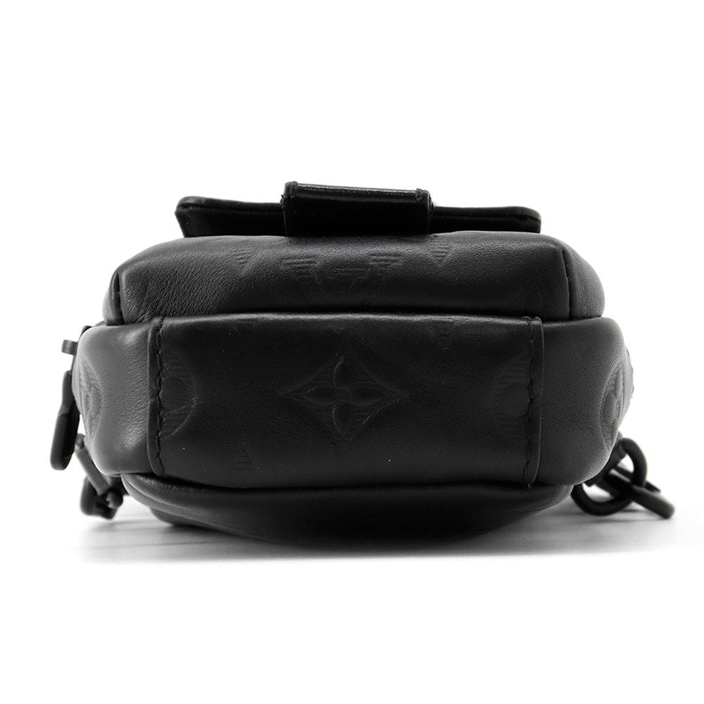 Louis Vuitton Shoulder Bag Monogram Shadow Double Phone Pouch Black — view 3