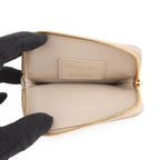 Dior Coin Case Cannage Caro Lavender Wallet Calf Leather — view 4