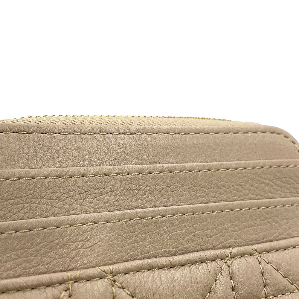 Dior Coin Case Cannage Caro Lavender Wallet Calf Leather — view 9