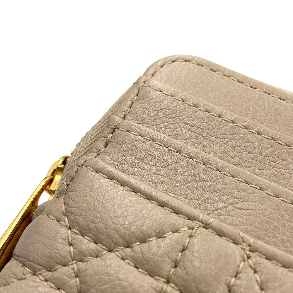 Dior Coin Case Cannage Caro Lavender Wallet Calf Leather — view 8