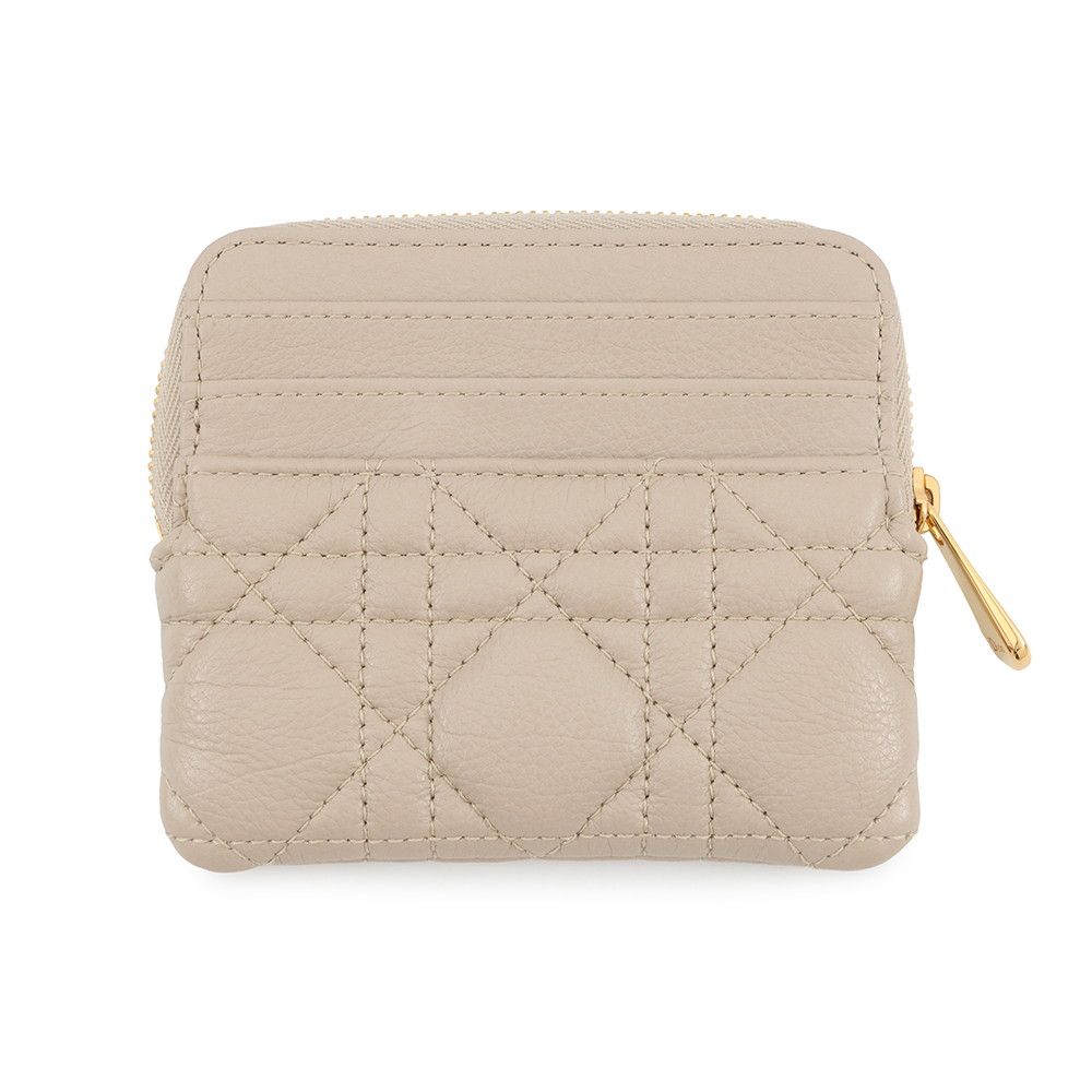 Dior Coin Case Cannage Caro Lavender Wallet Calf Leather — view 3