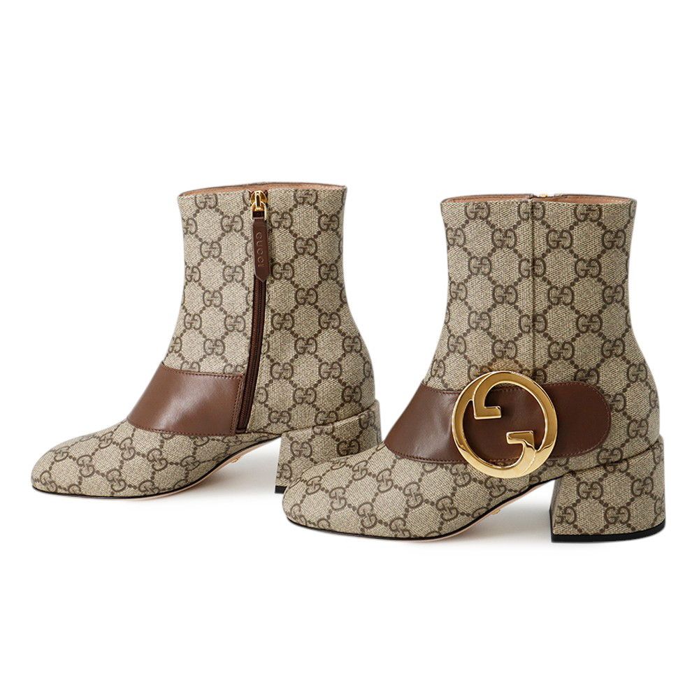 Gucci Boots Blanc Ankle GG Supreme Leather 35 Shoes — view 2