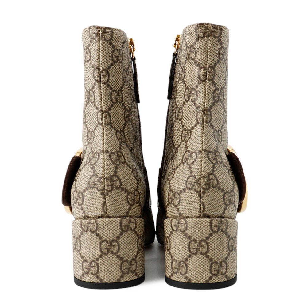 Gucci Boots Blanc Ankle GG Supreme Leather 35 Shoes — view 3