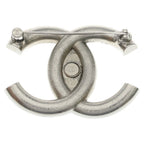 Chanel CC Logo Rhinestone Lion Brooch Silver — view 2
