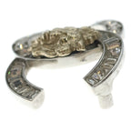 Chanel CC Logo Rhinestone Lion Brooch Silver — view 3