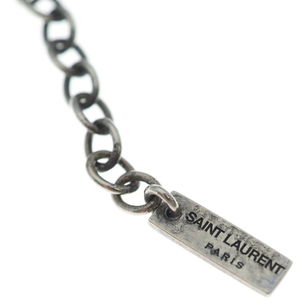 Saint Laurent Paris Chain Necklace Medal Pendant Silver — view 6