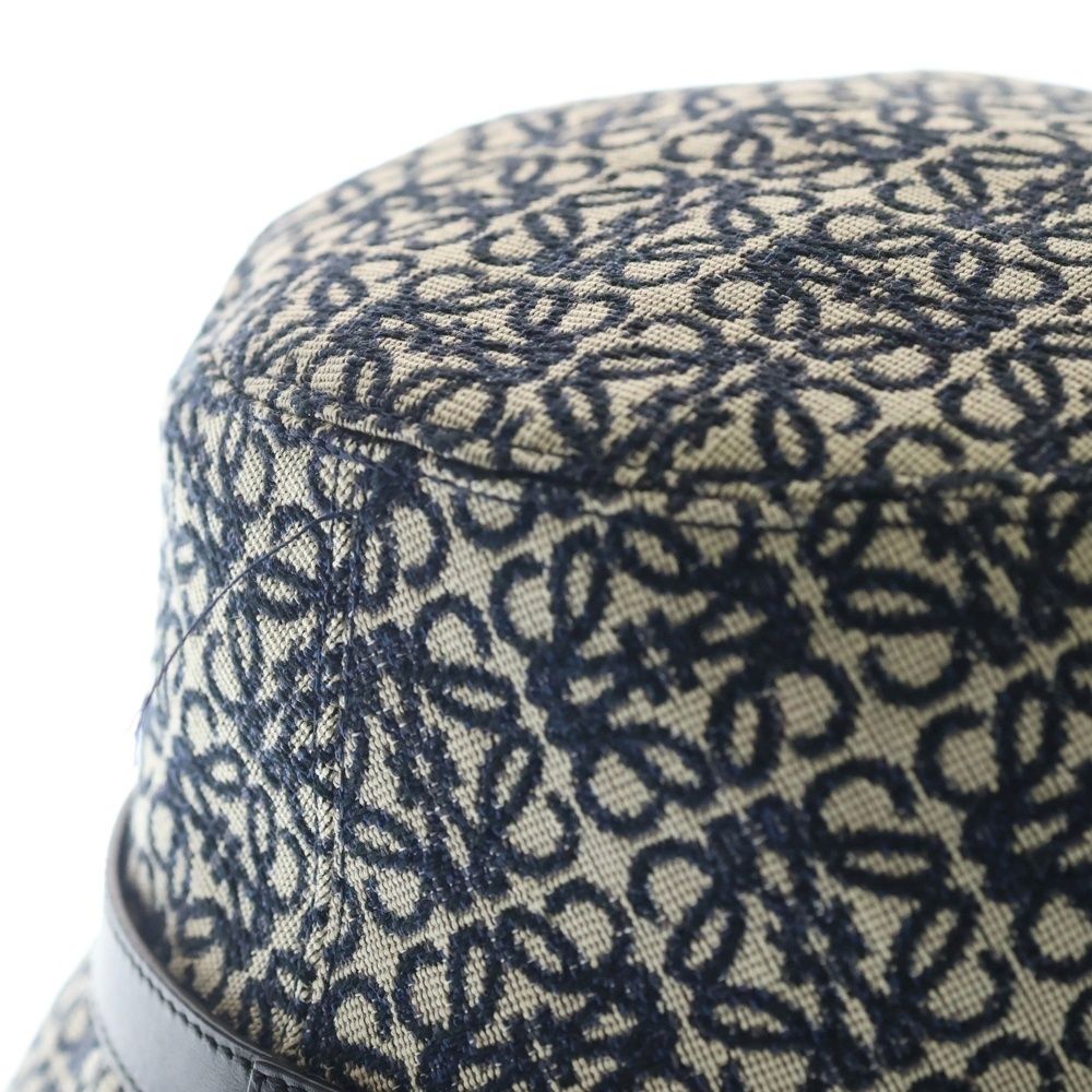 Loewe Anagram Jacquard Bucket Hat Navy — view 5