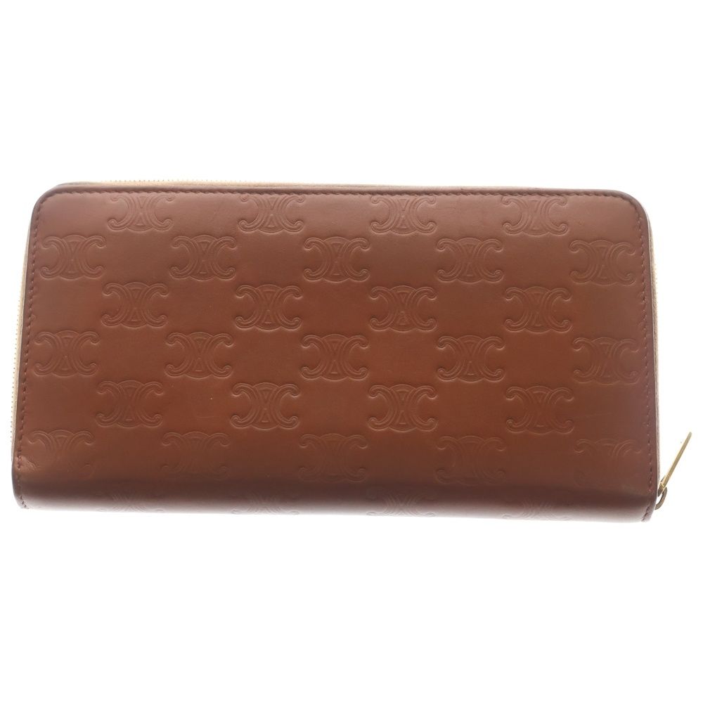 Celine Embossed Wallet Triomphe Logo Brown — view 2