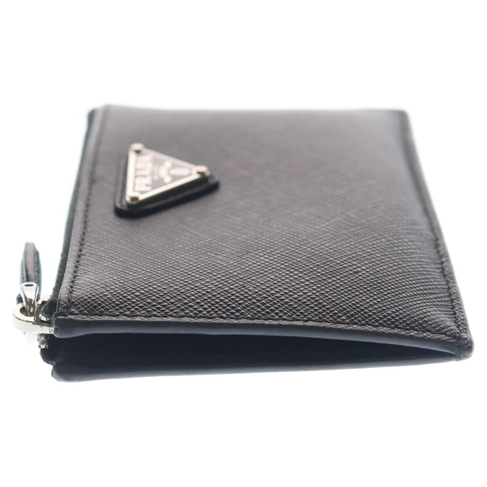 Prada Saffiano Triangle Leather Card Case Black — view 3