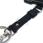 Prada Logo Saffiano Leather Keyring Charm Key Sling Bag Black — view 5