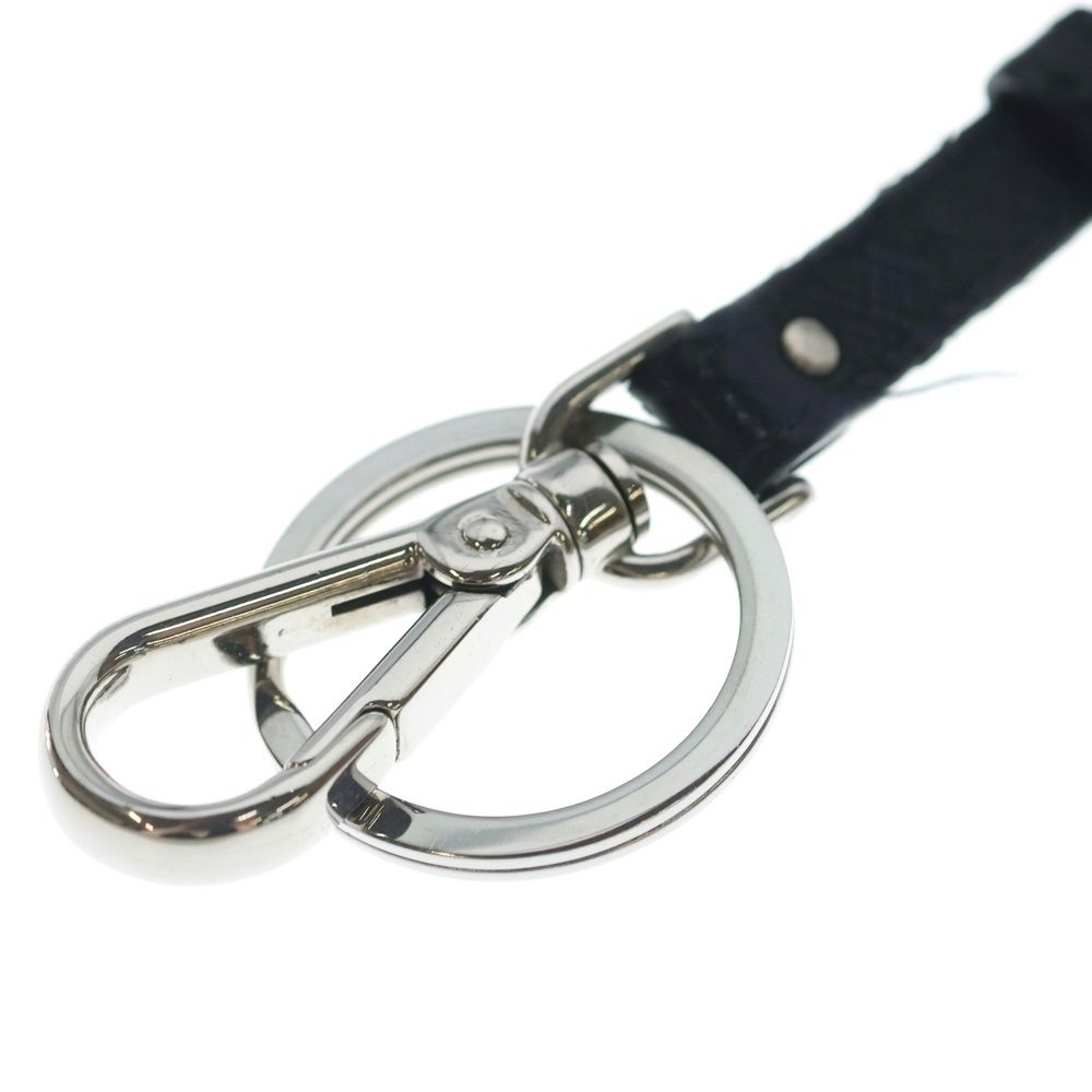 Prada Logo Saffiano Leather Keyring Charm Key Sling Bag Black — view 6