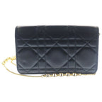 Dior Miss Caro Cannage Chain Shoulder Bag Black — view 2