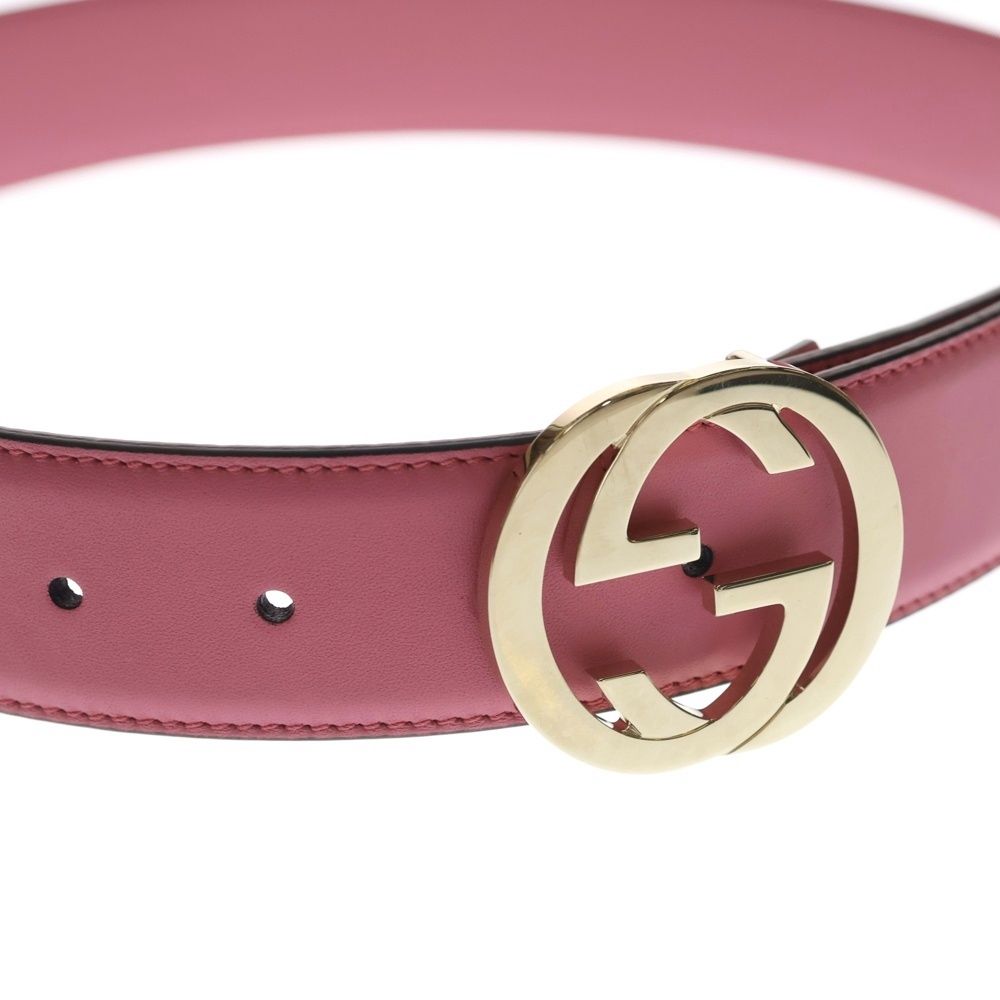 Gucci Interlocking Leather Belt Pink Gold — view 4