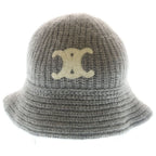 Celine Triomphe Cloche Beanie Crochet Hat Cashmere Gray — view 4