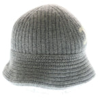 Celine Triomphe Cloche Beanie Crochet Hat Cashmere Gray — view 3