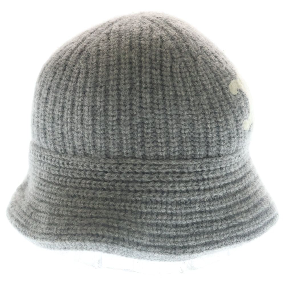Celine Triomphe Cloche Beanie Crochet Hat Cashmere Gray — view 3