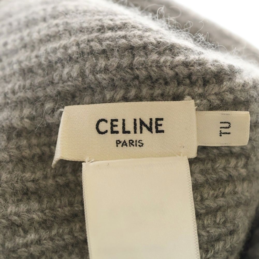 Celine Triomphe Cloche Beanie Crochet Hat Cashmere Gray — view 7