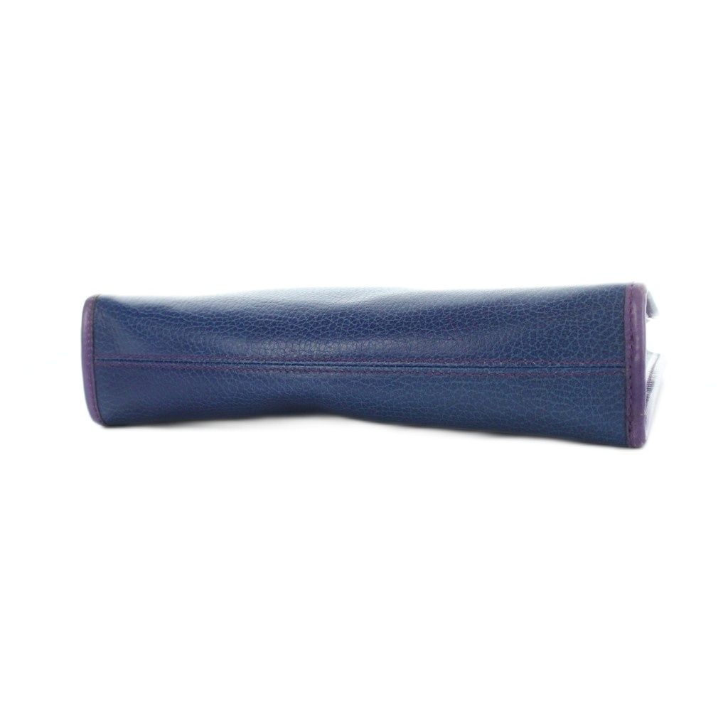 Celine Clutch Second Leather Logo Blue Purple — view 3