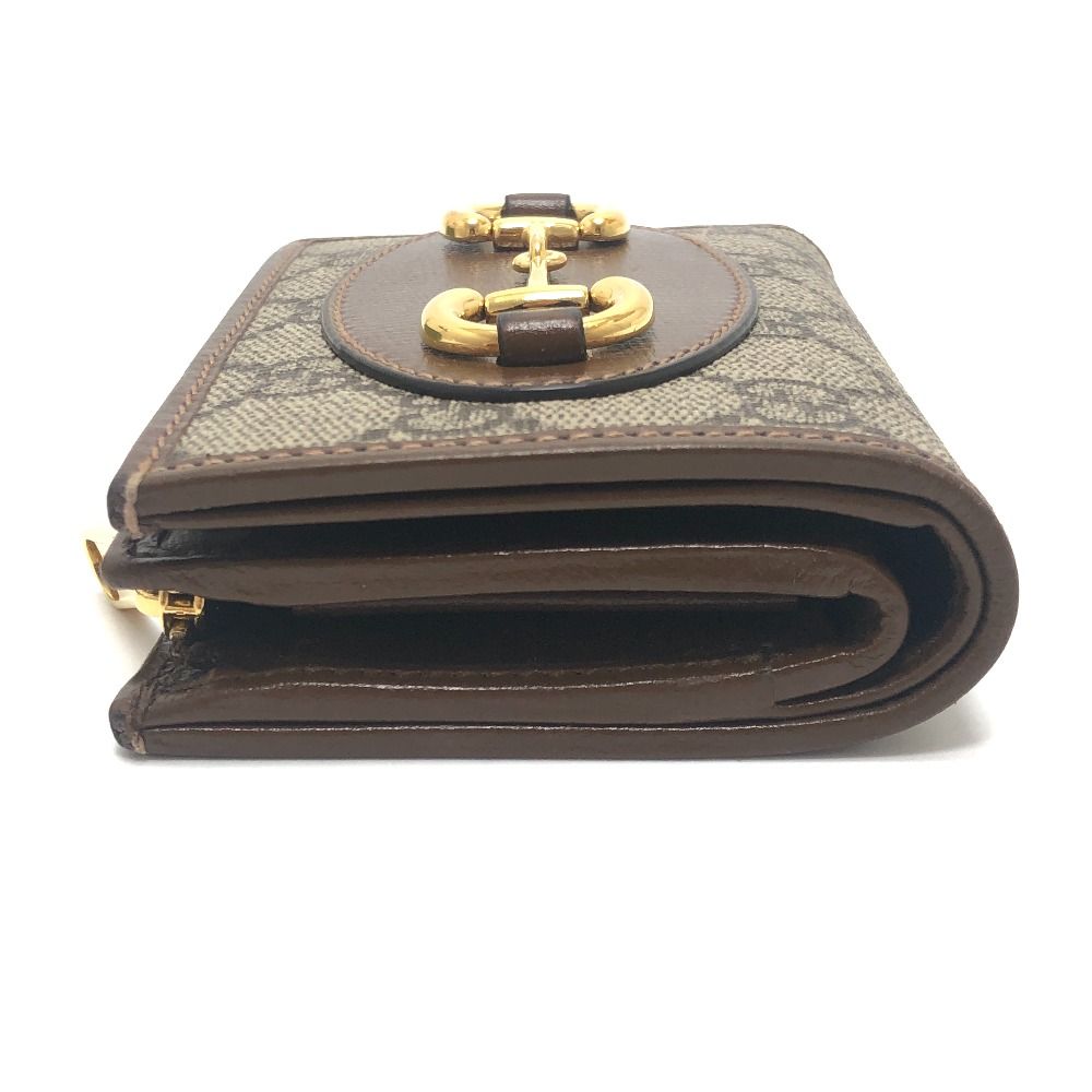 Gucci Bifold Wallet Horsebit GG Supreme Canvas Brown — view 3