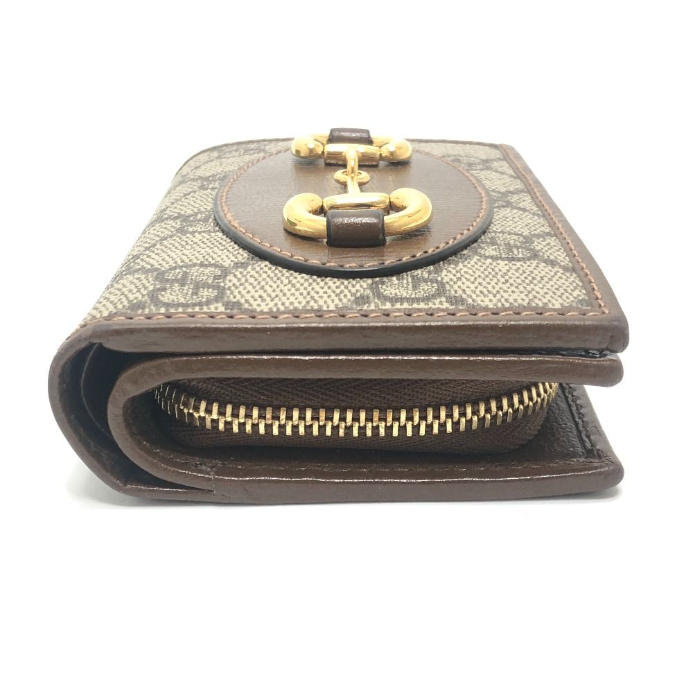 Gucci Bifold Wallet Horsebit GG Supreme Canvas Brown — view 4