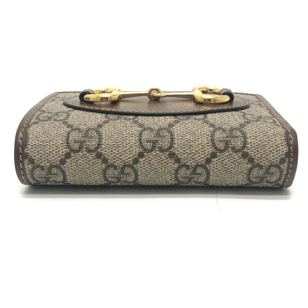 Gucci Bifold Wallet Horsebit GG Supreme Canvas Brown — view 5