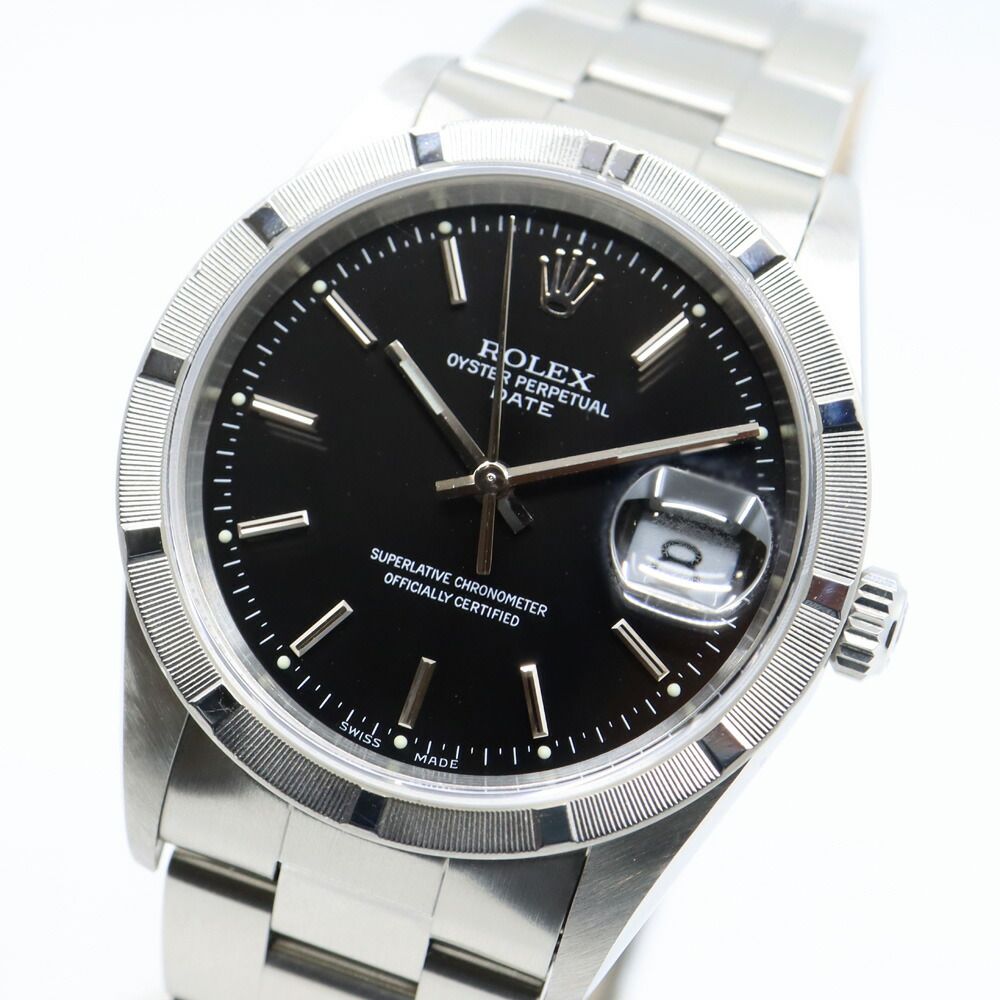 Rolex Oyster Perpetual Date Black Bar-p Watch — view 3