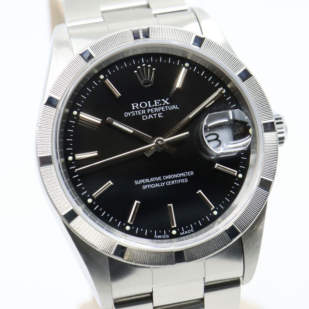Rolex Oyster Perpetual Date Black Bar-p Watch — view 2