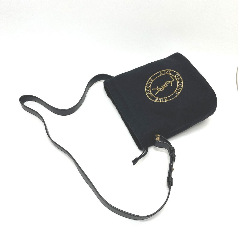 Saint Laurent Paris Shoulder Bag Rive Gauche Canvas Black — view 3