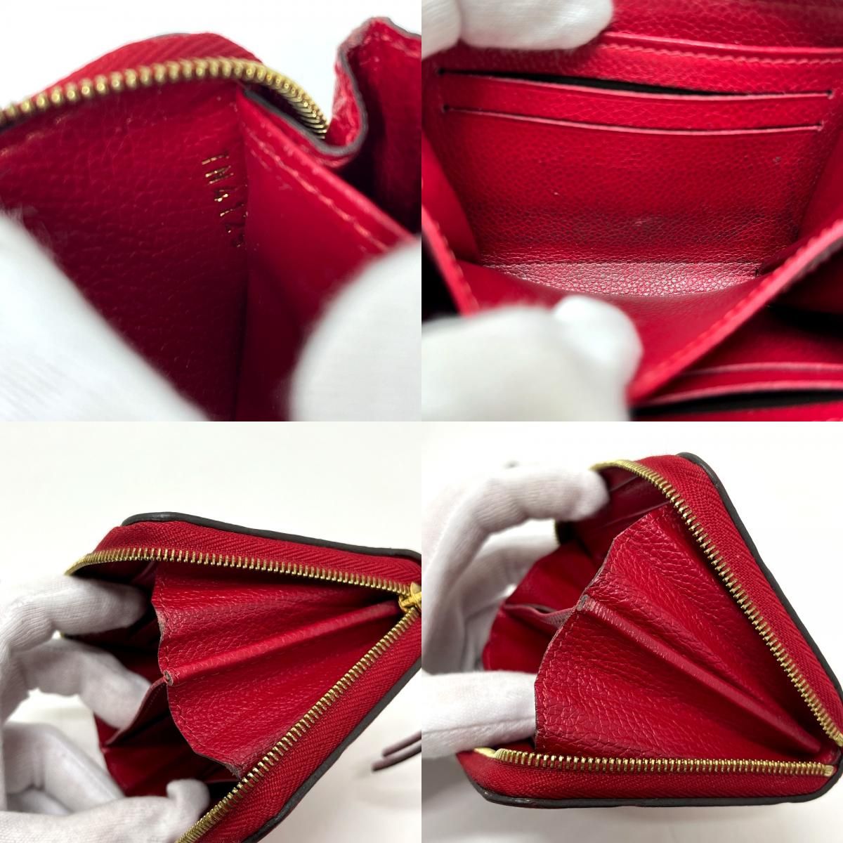 Louis Vuitton Coin Case Zippy Purse Monogram Empreinte Leather Red — view 9