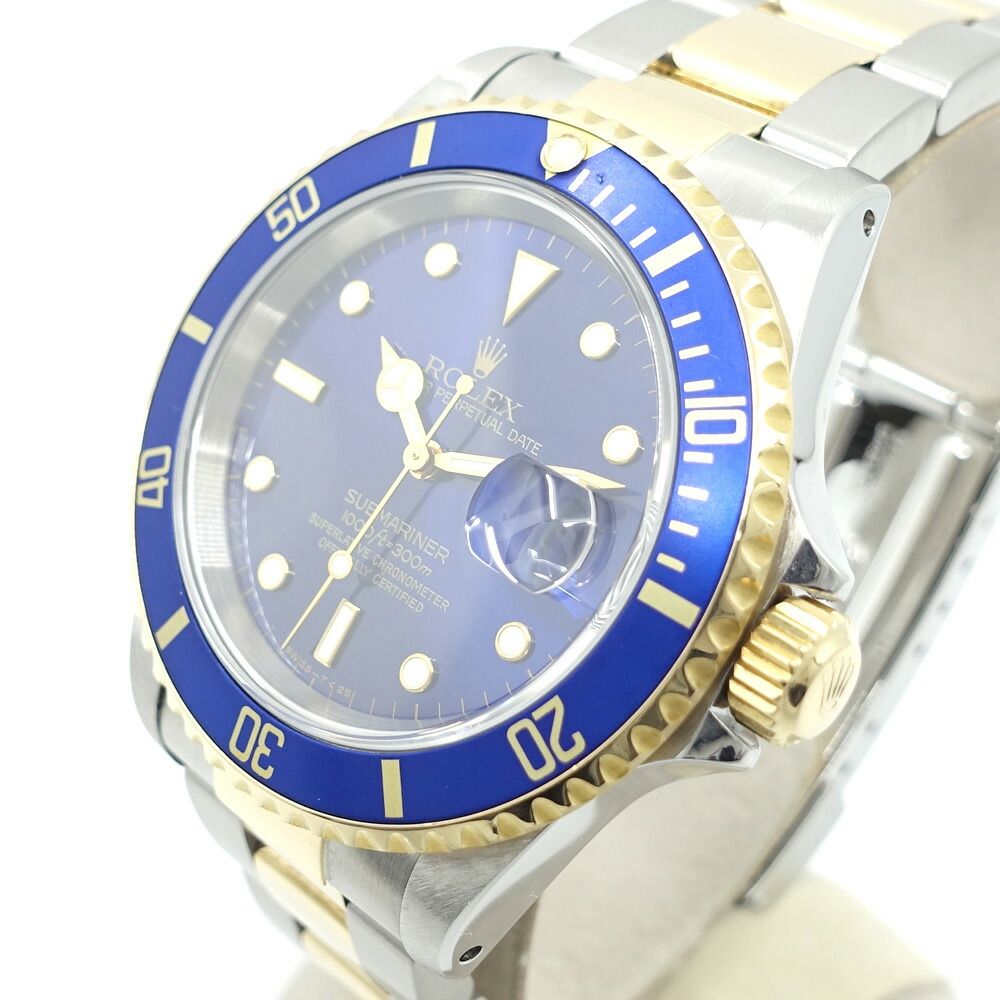 Rolex Submariner Date T Number Blue Ss YG Combination Watch Polished — view 3