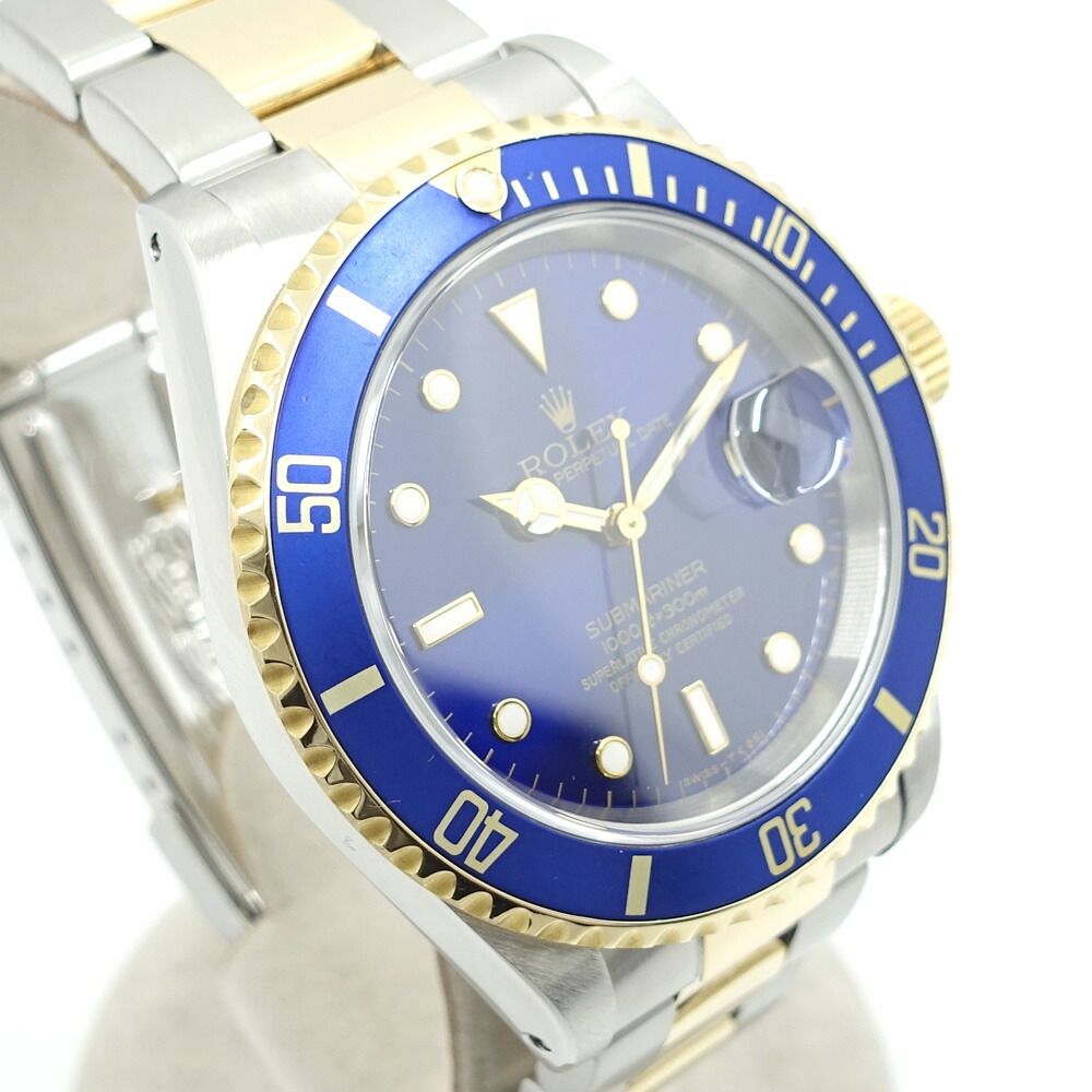 Rolex Submariner Date T Number Blue Ss YG Combination Watch Polished — view 2