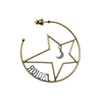 Dior Hoop Earrings Star Moon Crescent Logo Gold — view 3