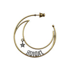 Dior Hoop Earrings Star Moon Crescent Logo Gold — view 9