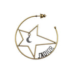 Dior Hoop Earrings Star Moon Crescent Logo Gold — view 2