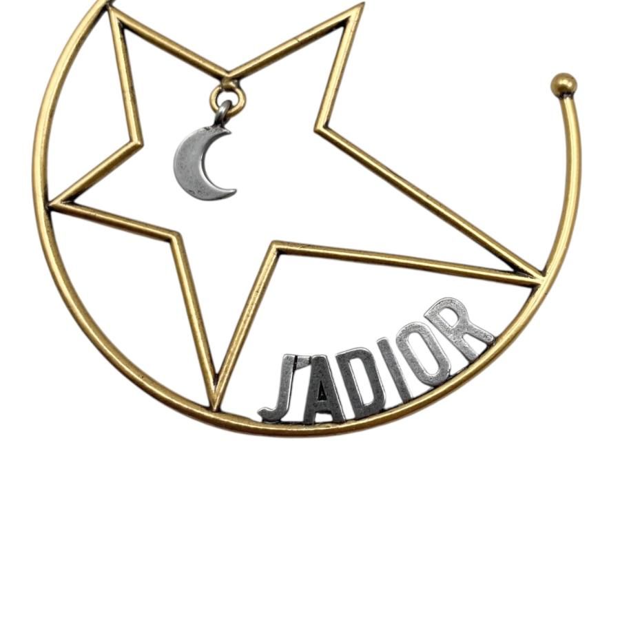 Dior Hoop Earrings Star Moon Crescent Logo Gold — view 4