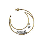Dior Hoop Earrings Star Moon Crescent Logo Gold — view 8