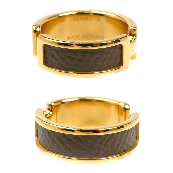 Hermes Leather Olympe GM Earrings — view 3