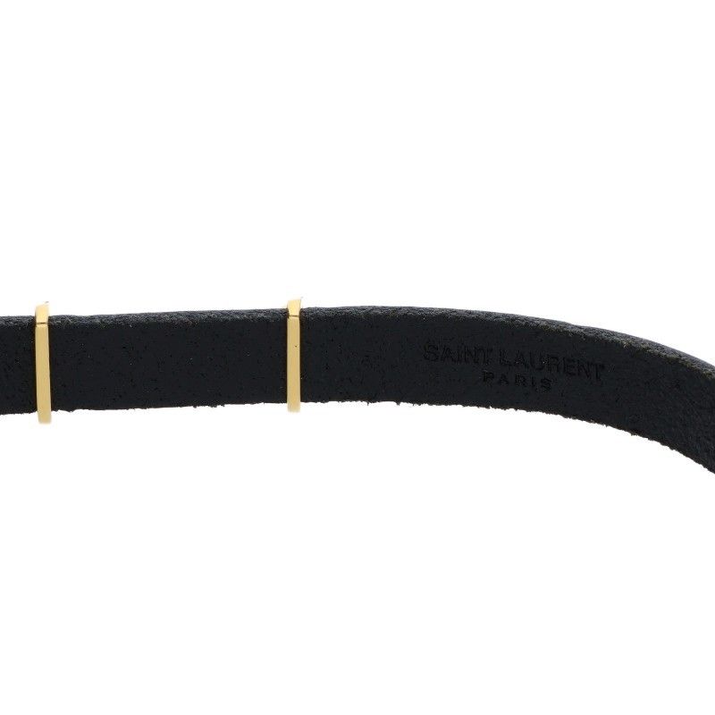 Saint Laurent Paris Ysllogo Leather Bracelet — view 5